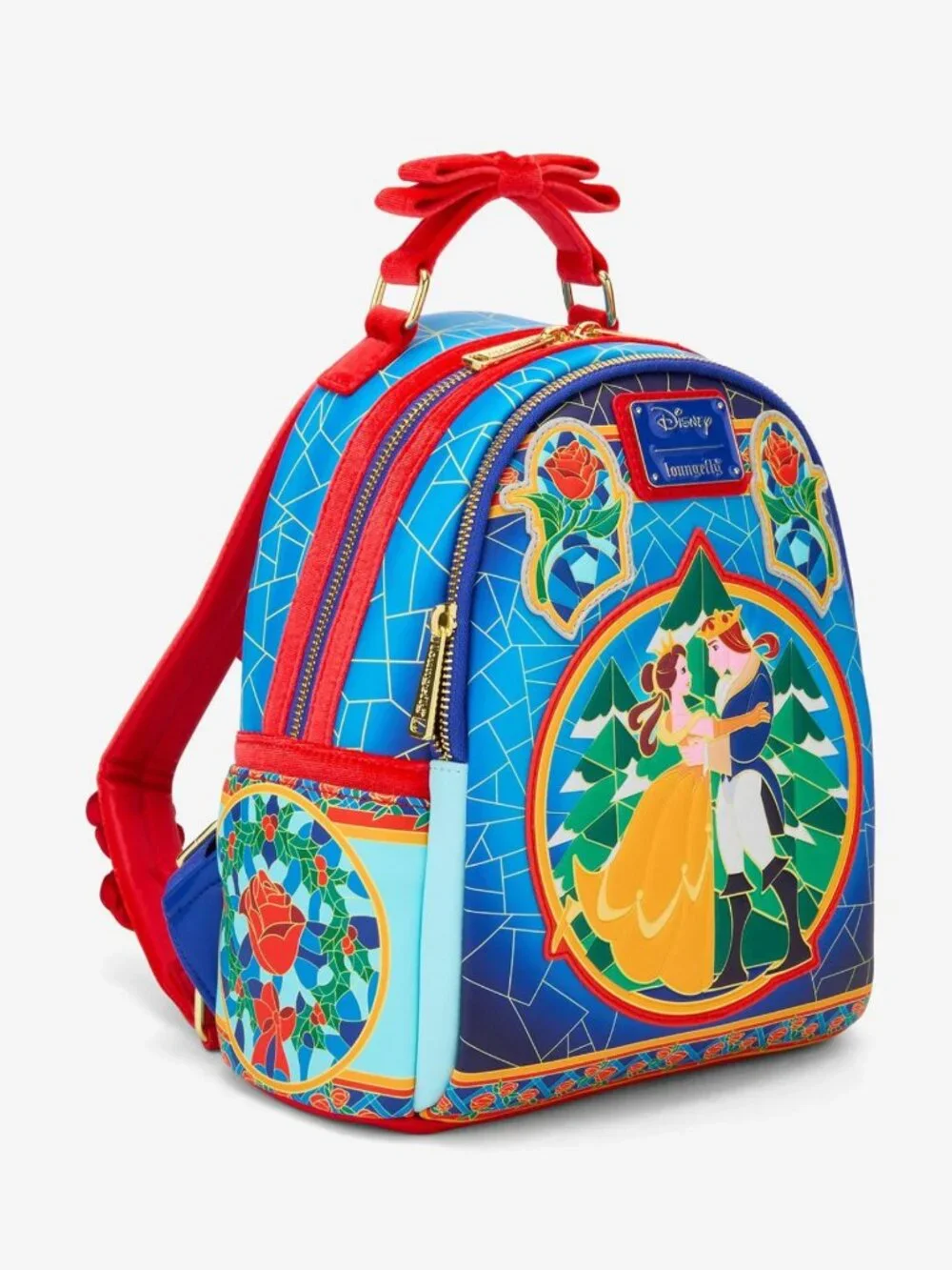 Loungefly Disney Beauty and the Beast Stained Glass Mini Backpack NWT - Picture 3 of 4